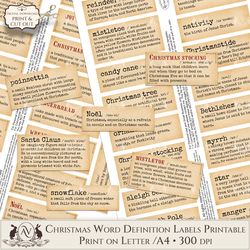 christmas word definition labels printable avad1sw