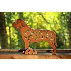 Statuette Dogue De Bordeaux, French Mastiff Figurine, Statue Made Of Wood (mdf), Statuette Hand-painted