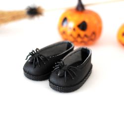 2-inch shoes for dolls little darling, paola reina, siblies ruby red for halloween, black doll shoes with spider 5 cm