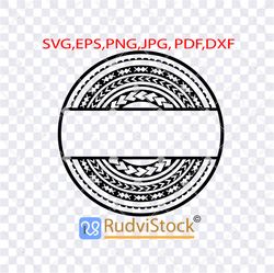 tattoo svg. polynesian samoan tribal tattoo circle design for text logo