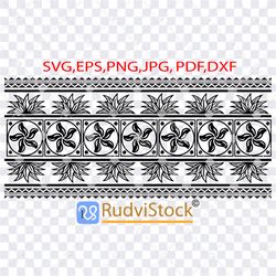 tattoo svg. polynesian floral pattern tattoo  border