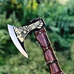 handmade carbon steel hatchet tomahawk hunting viking axe