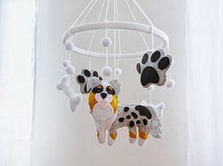 dog baby mobile nursery decor puppy mobile for baby custom dog memorial ornaments love dogs custom nursery mobile