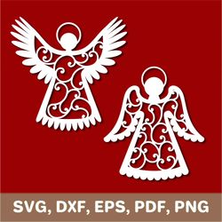 angel svg, angel dxf, angel png, christmas angel svg, angel template, angel cutout, angel cut file, angel laser cut