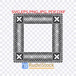 tattoo svg. polynesian tribal frame designs