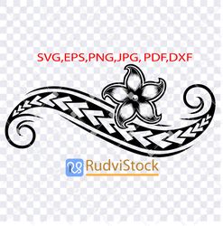 Tattoo Svg. Polynesian Maori flower tribal tattoo polynesian designs