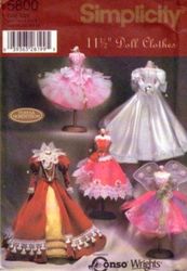 pdf copy simplicity 5800 pattern clothes for barbie doll and fashion dolls 11 1\2inch