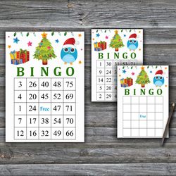 Christmas tree bingo game,Christmas bingo game card,Christmas Bingo Printable,Holiday Bingo Cards,INSTANT DOWNLOAD--52