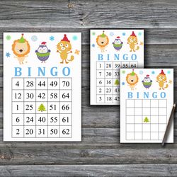 Christmas animals bingo game,Christmas bingo game card,Christmas Bingo Printable,Holiday Bingo Cards,INSTANT DOWNLOAD-55