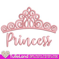 crown princess tiara girl baby design applique for machine embroidery