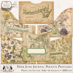 herb junk journal pockets printable avad2sp