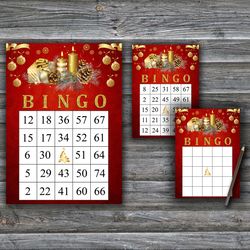 christmas candle bingo game,christmas bingo game card,christmas bingo printable,holiday bingo cards,instant download--65