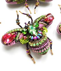 beaded insect brooch, insect pin, mooth brooch, butterfly brooch, bug pin, bee brooch, bug brooch, insects, madam toto