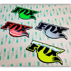 fox 3d emblem decal sticker for for snowmobiles, atvs and utvs