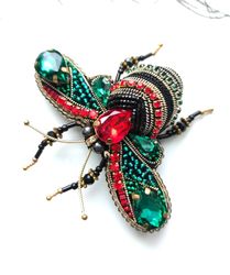 beaded insect brooch, insect pin, mooth brooch, butterfly brooch, bug pin, bee brooch, bug brooch, insects, madam toto