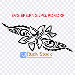 tattoo svg. polynesian flower tattoo pattern