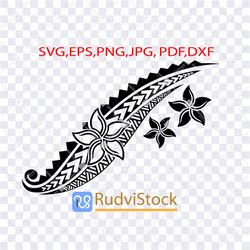 tattoo svg. polynesian maori flowers tattoo tribal pattern