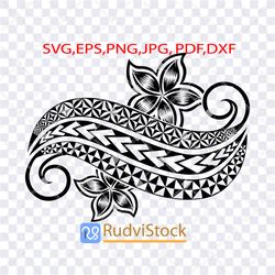 tattoo svg. polynesian maori  flowers tattoo tribal pattern