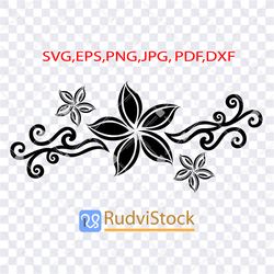 tattoo svg. polynesian  flowers tattoo tribal pattern