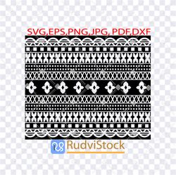 Tattoo Svg. Polynesian Fijian pattern border