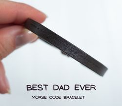 best dad ever morse code bracelet, gift for father, leather bracelet, mens bracelets, birthday gift for father