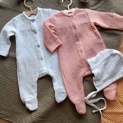 muslin cloth baby - jumpsuit - baby overall - baby sleepsuits - newborn baby outfit