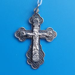 orthodox blessed cross crucifix made of silver 925 free shipping from the orthodox store