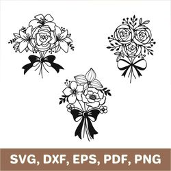 bouquet svg, bouquet of flowers template, bouquet dxf, bouquet png, bouquet laser cut, bouquet cut file, bouquet pdf,