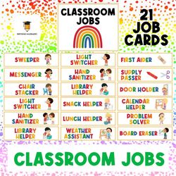 classroom jobs | classroom visual task cards | classroom decor | daily routine chart | homeschool | daycare | classroom