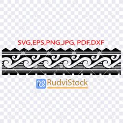 tattoo svg. polynesian  maori seamless border pattern