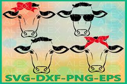 cow svg files, cow with bandana svg, cow head svg