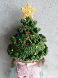 blythe hat crochet green christmas tree for custom blythe doll christmas clothes blythe accessories cute doll clothes