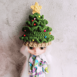 middie blythe hat crochet green christmas tre for custom middie doll knit outfit middie clothes middie animal hat