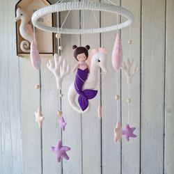 beby mobile, baby mobile mermaid, beby mobile girl,  baby cot mobile, baby shower