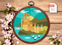 kings landing cross stitch pattern, movies cross stitch pattern, movie pattern, got cross stitch pattern