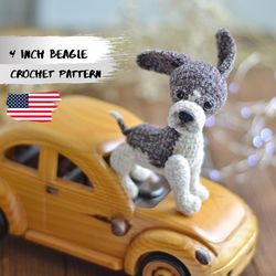 mini beagle dog crochet pattern pdf, dog amigurumi pattern, crochet blythe pet