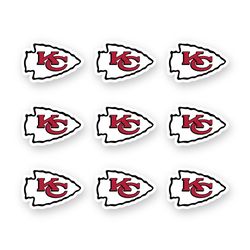 kansas city chiefs logo nfl decal set of 9 by 2 inches die cut vinyl football car