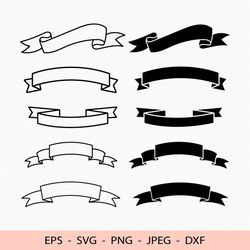 banner svg ribbon file for cricut dxf for laser cut