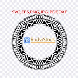 tattoo svg. polynesian fijian circle tribal border frame