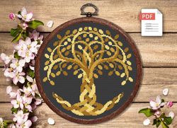 tree of life cross stitch pattern, yggdrasil cross stitch pattern, folklore cross stitch pattern, tree of life patterns