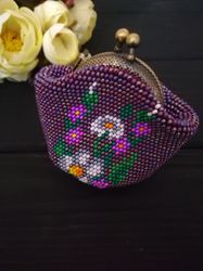 bead crochet pattern   ladies' wallet   cute purse with a bow for coins