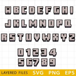 minecraft 3d font svg, minecraft font cricut, alphabet minecraft font, minecraft party, minecraft birthday