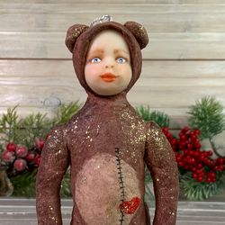 cotton toy, boy in a bear costume