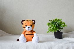 baby tiger toy for kids, cute crochet tiger, tiger stuffed animal, custom plush tiger toy, symbol 2022