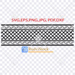 tattoo svg. polynesian border seamless stencil