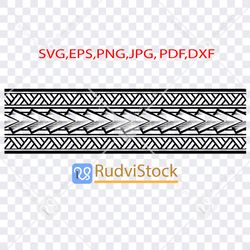 polynesian tattoo sketch design. tribal svg. samoan tribal tattoo design border