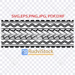 polynesian tattoo line tribal band design. tribal svg. samoan tribal tattoo design pattern border