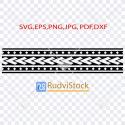 polynesian tattoo simple vector. tribal svg. samoan tribal tattoo seamless band pattern.