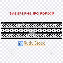 polynesian tattoo simple bracelet. polynesian tribal tattoo seamless band pattern.