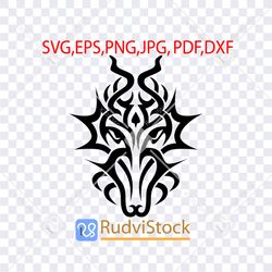 tribal svg. dragon tribal tattoo design